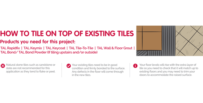 How to tile on top of existing tiles 